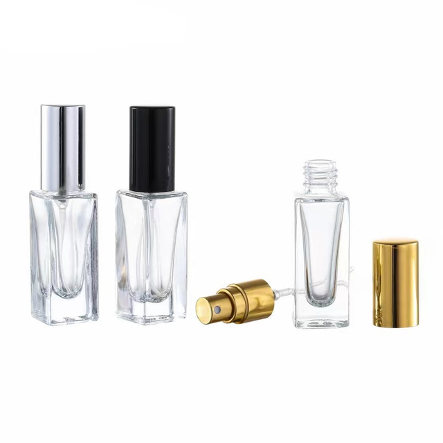 5ml Mini Square Glass Perfume Refillable Sprayer Bottle 