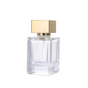 50ml Rectangle Glass Perfume Bottle With Golden Zamac Cap 