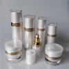  White Matte Silver Acrylic Airless Pump Lotion Bottles