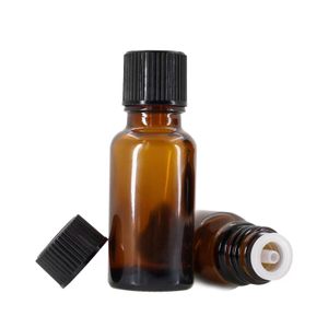 15ml Essential Oil Amber Glass bottle With Black Screw Cap 