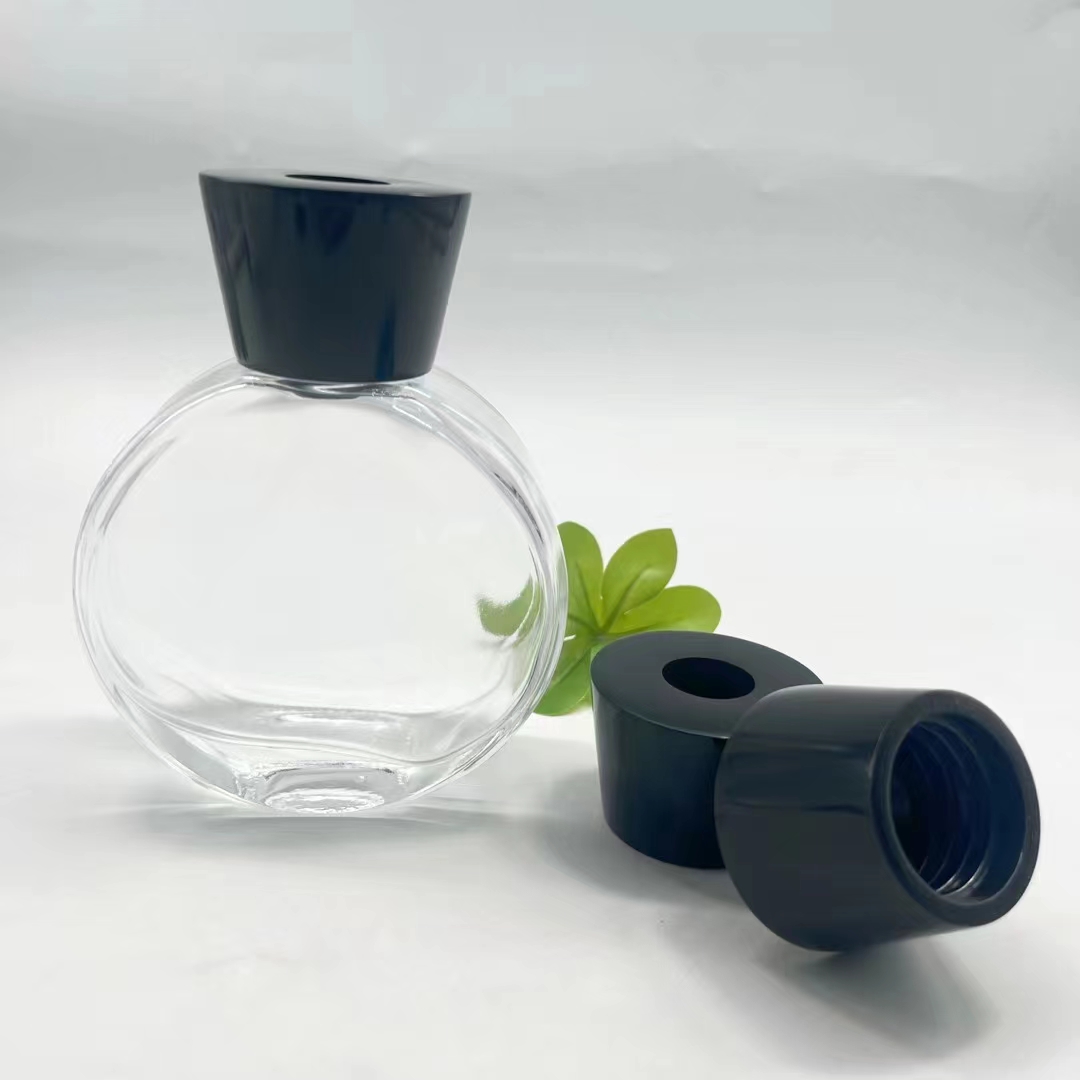  Glass Diffuser Bottles With Black T Shape Aroma Cap 