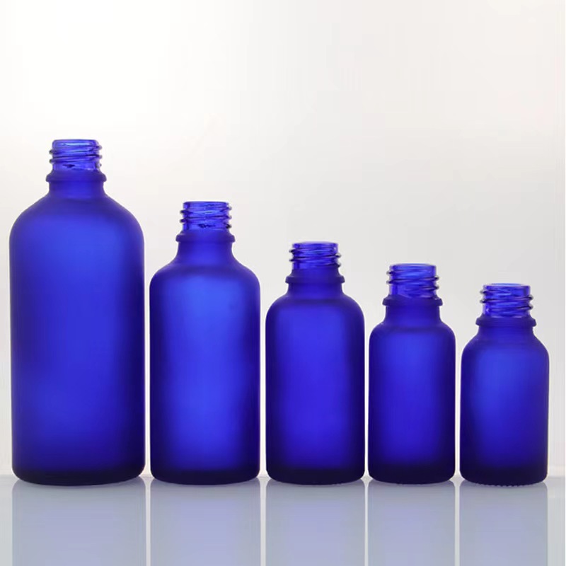 Matte Blue Glass Dropper Bottle 