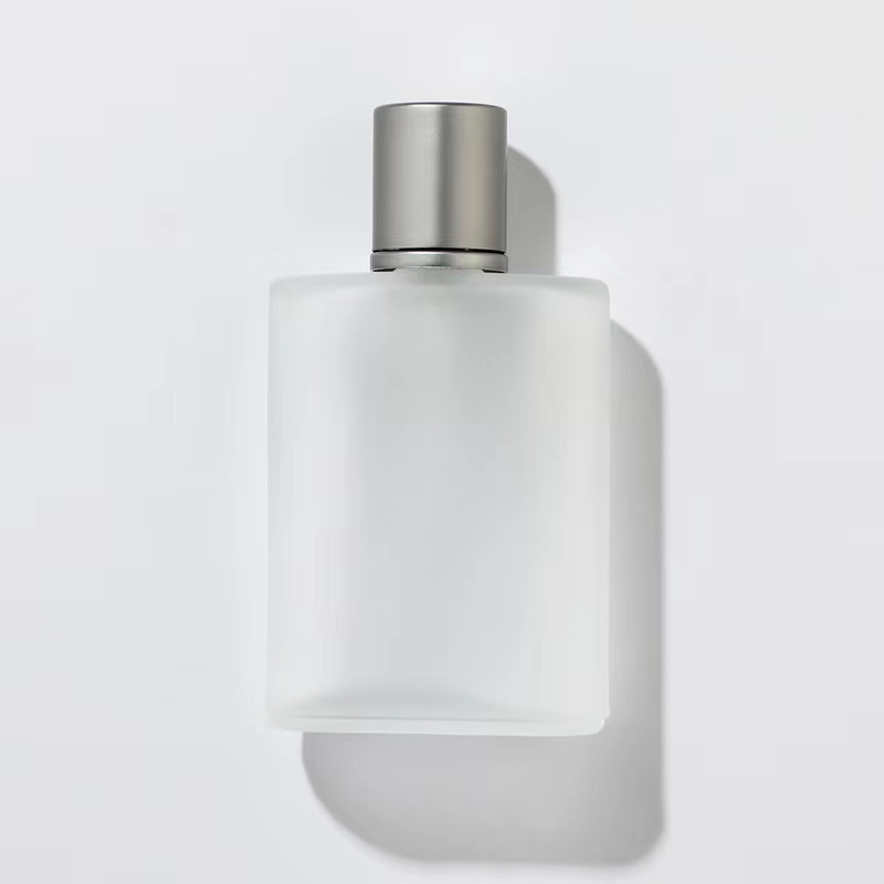 50ml Frost Square Glass Perfume Bottle With Crimp Sprayer