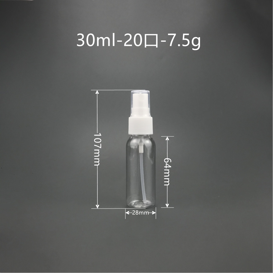 30ml Transparent Round PET Plastic Sprayer Bottle 