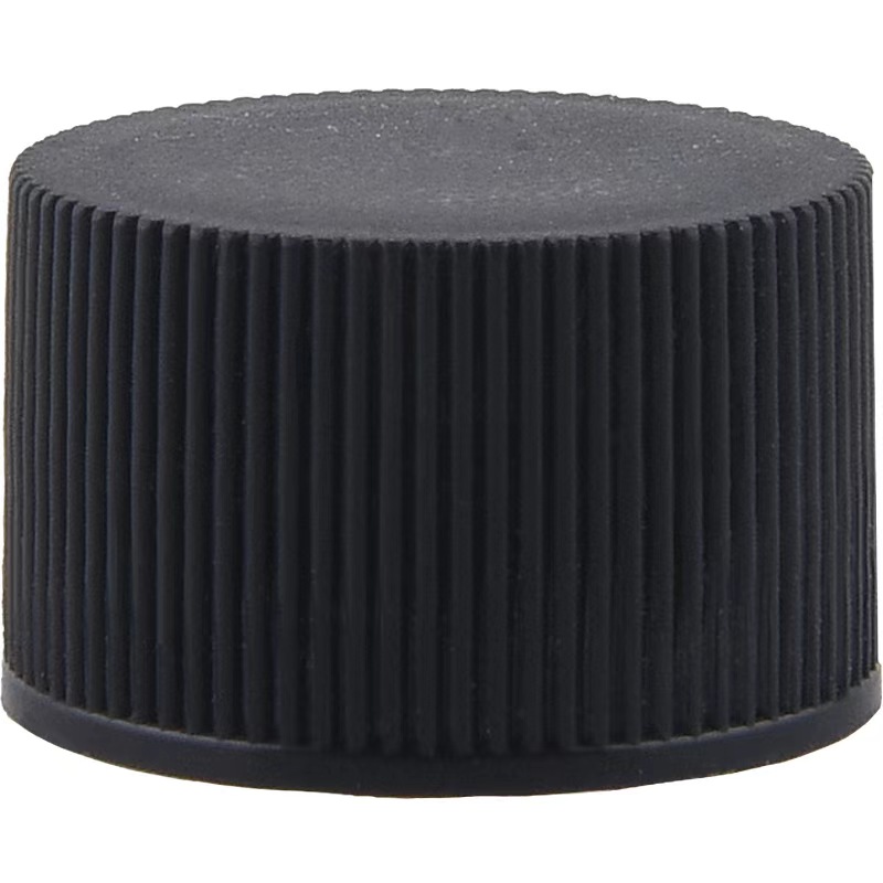 24mm Black Plastic Ribbed Cap With PE Pad