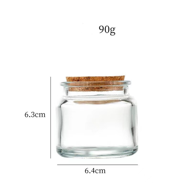 Transparent Glass Scented Candle Jar With Cork Lid