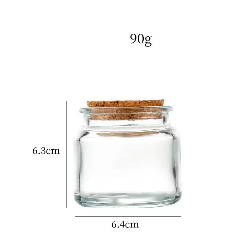 Transparent Glass Scented Candle Jar With Cork Lid