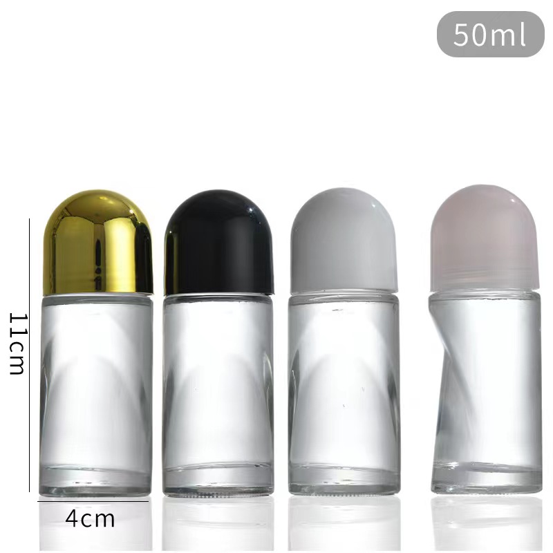 Wholesale 50ml Glass Deodorant Oil Roll On bottles