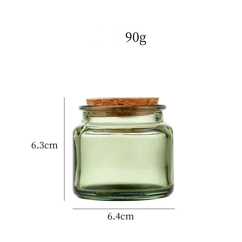 Transparent Glass Scented Candle Jar With Cork Lid