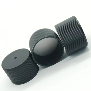 24mm Black Plastic Ribbed Cap With PE Pad