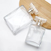 100ml Rectangle Shape Clear Glass Perfume Bottle With Acrylic Cap 