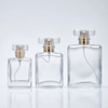 100ml Rectangle Shape Clear Glass Perfume Bottle With Acrylic Cap 